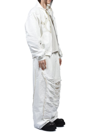 SKOOT PADDED HOODIE / WHT