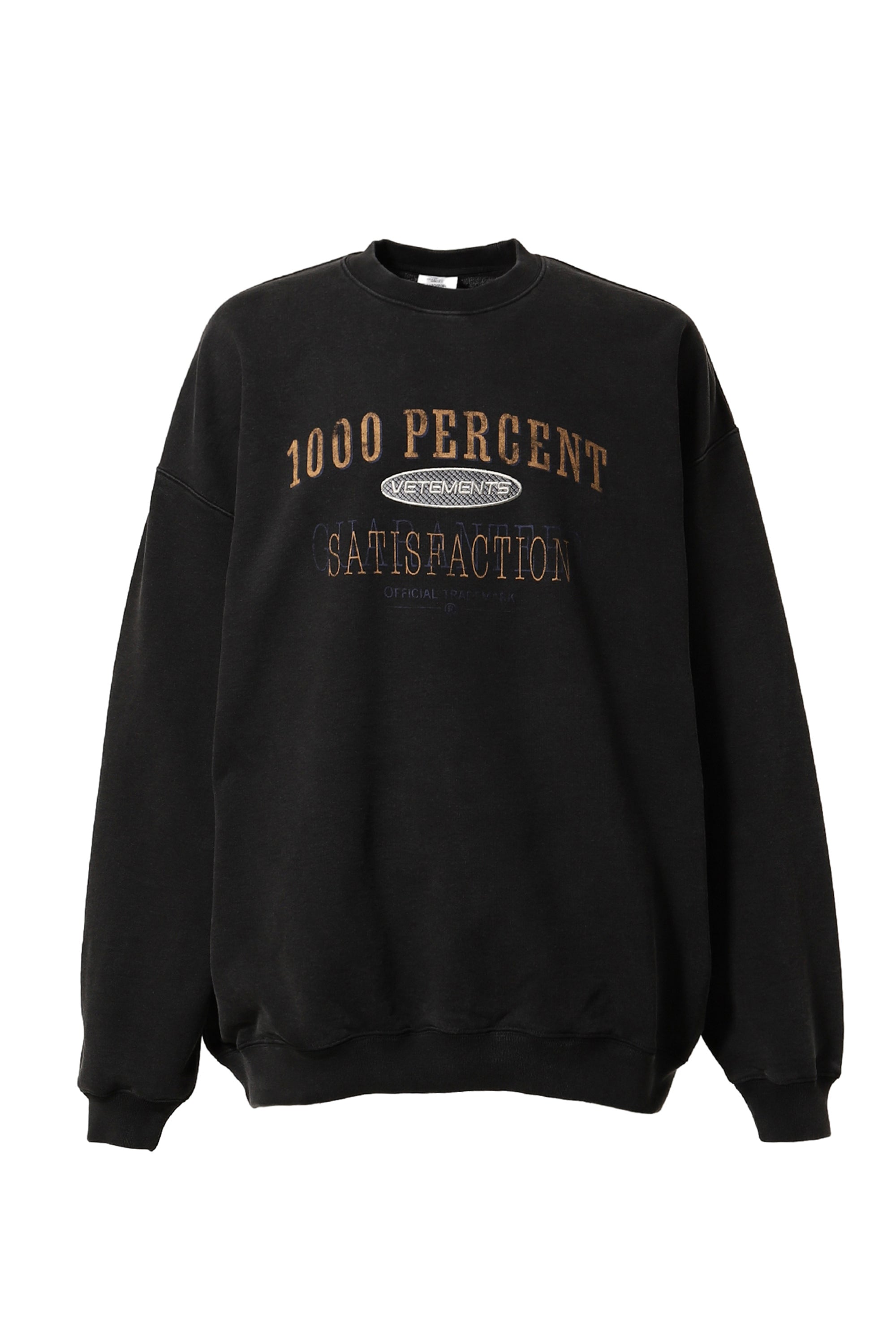 VETEMENTS ヴェトモン SS24 1000 PERCENT SWEATSHIRT / WASHED BLK 