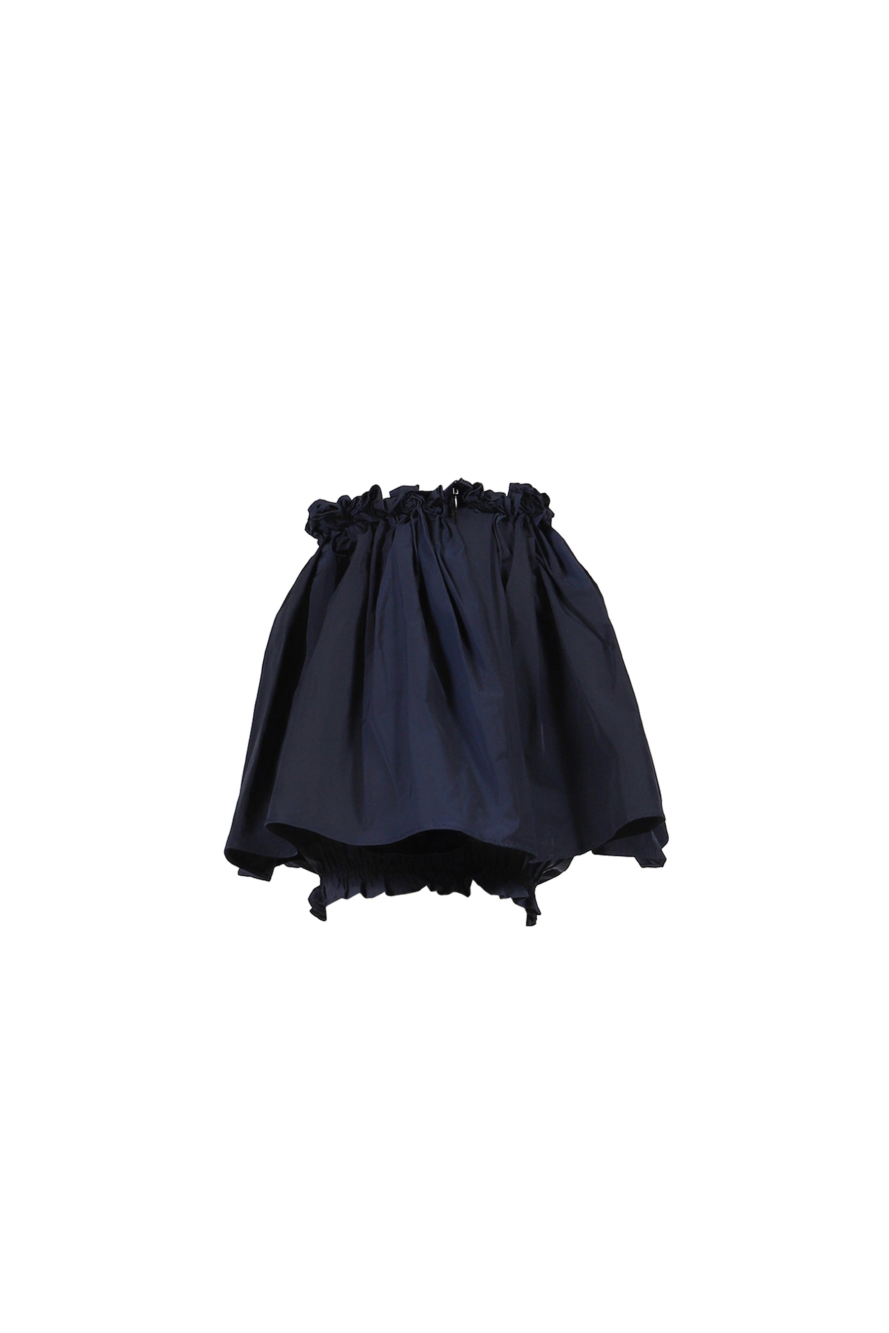 HAND-SEWN FLORAL WAIST SHORT SKIRT / NVY