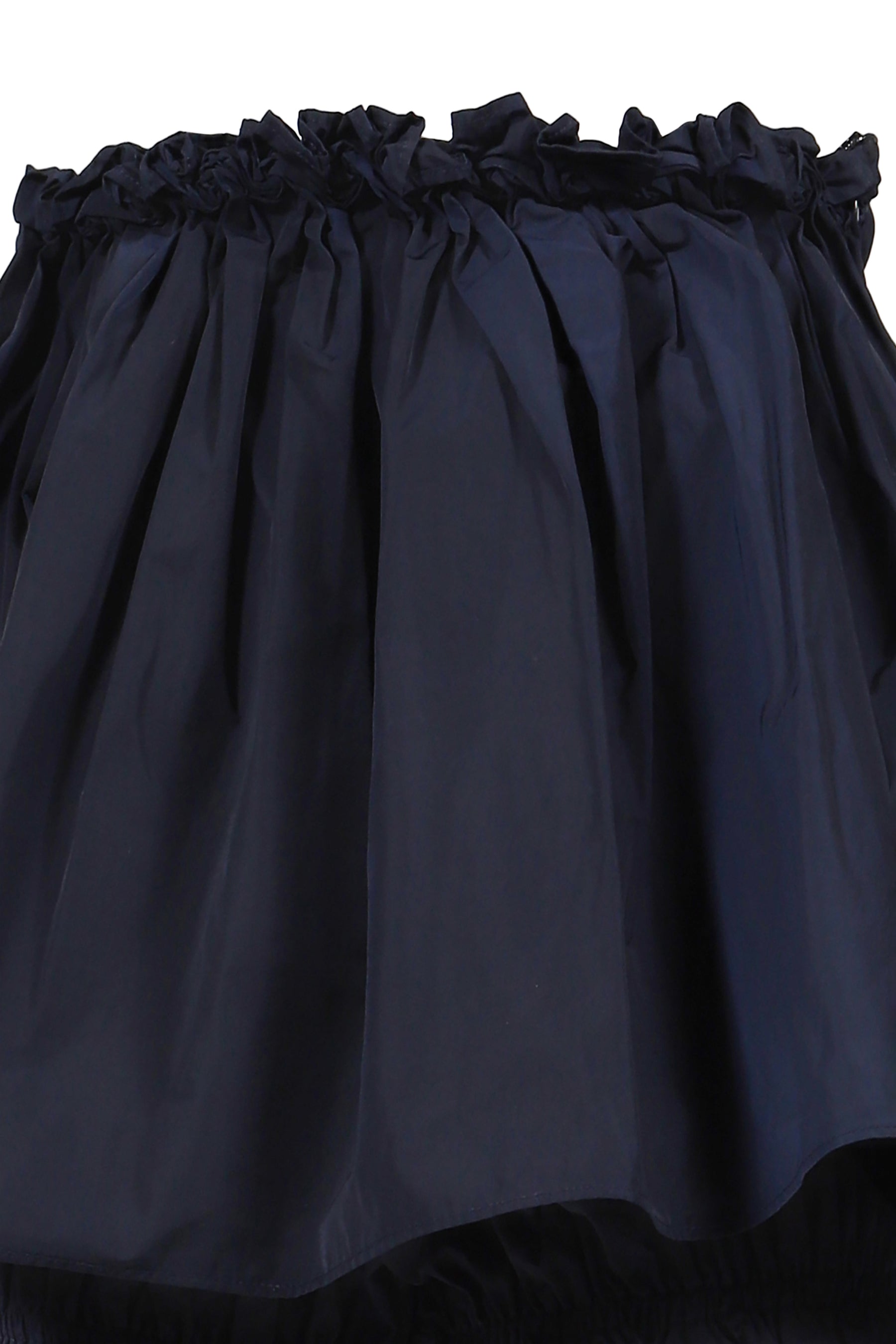 HAND-SEWN FLORAL WAIST SHORT SKIRT / NVY