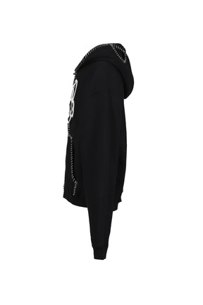 HAND-STITCHED FULL ZIP HOODIE / BLK