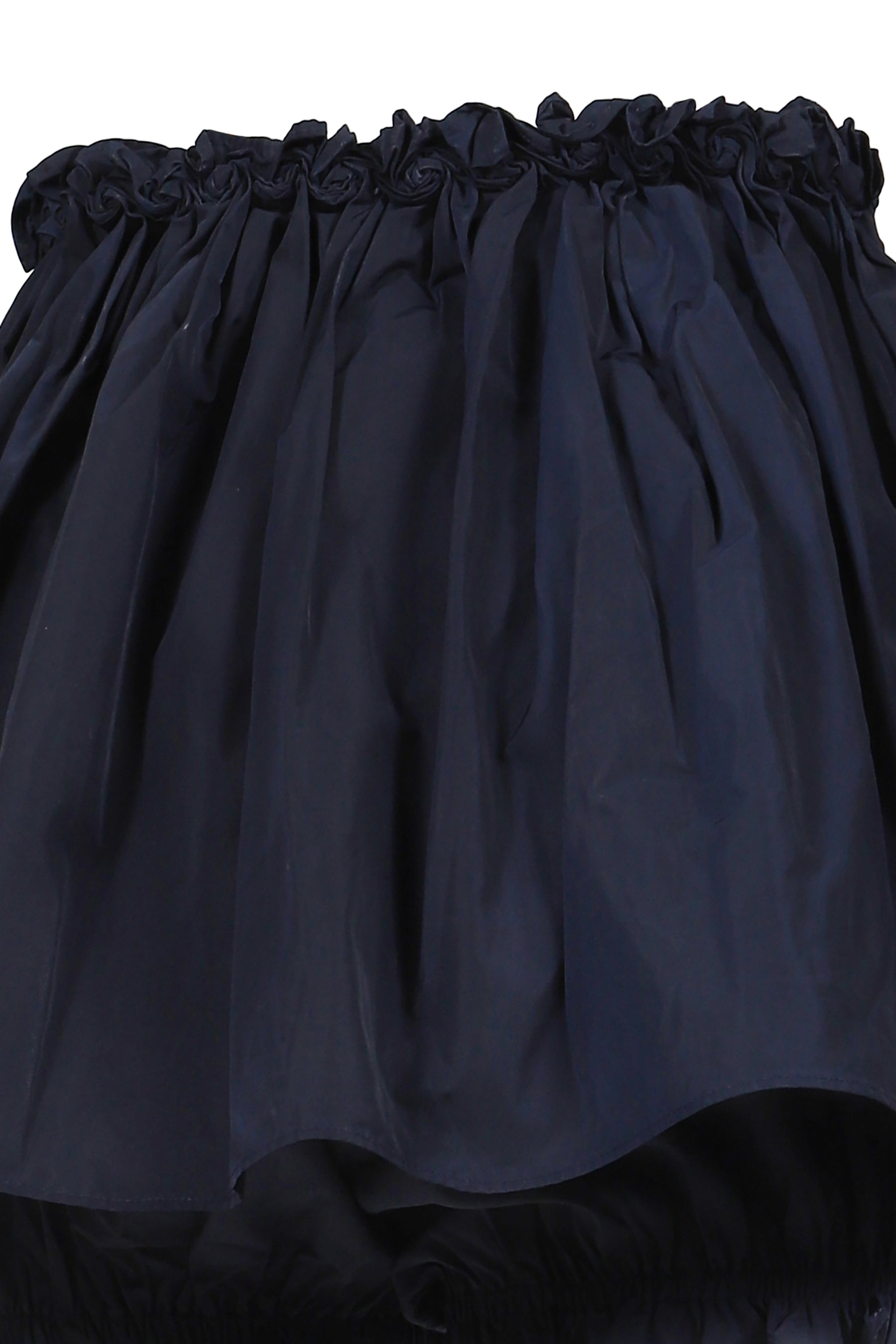 HAND-SEWN FLORAL WAIST SHORT SKIRT / NVY