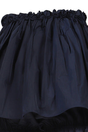 HAND-SEWN FLORAL WAIST SHORT SKIRT / NVY