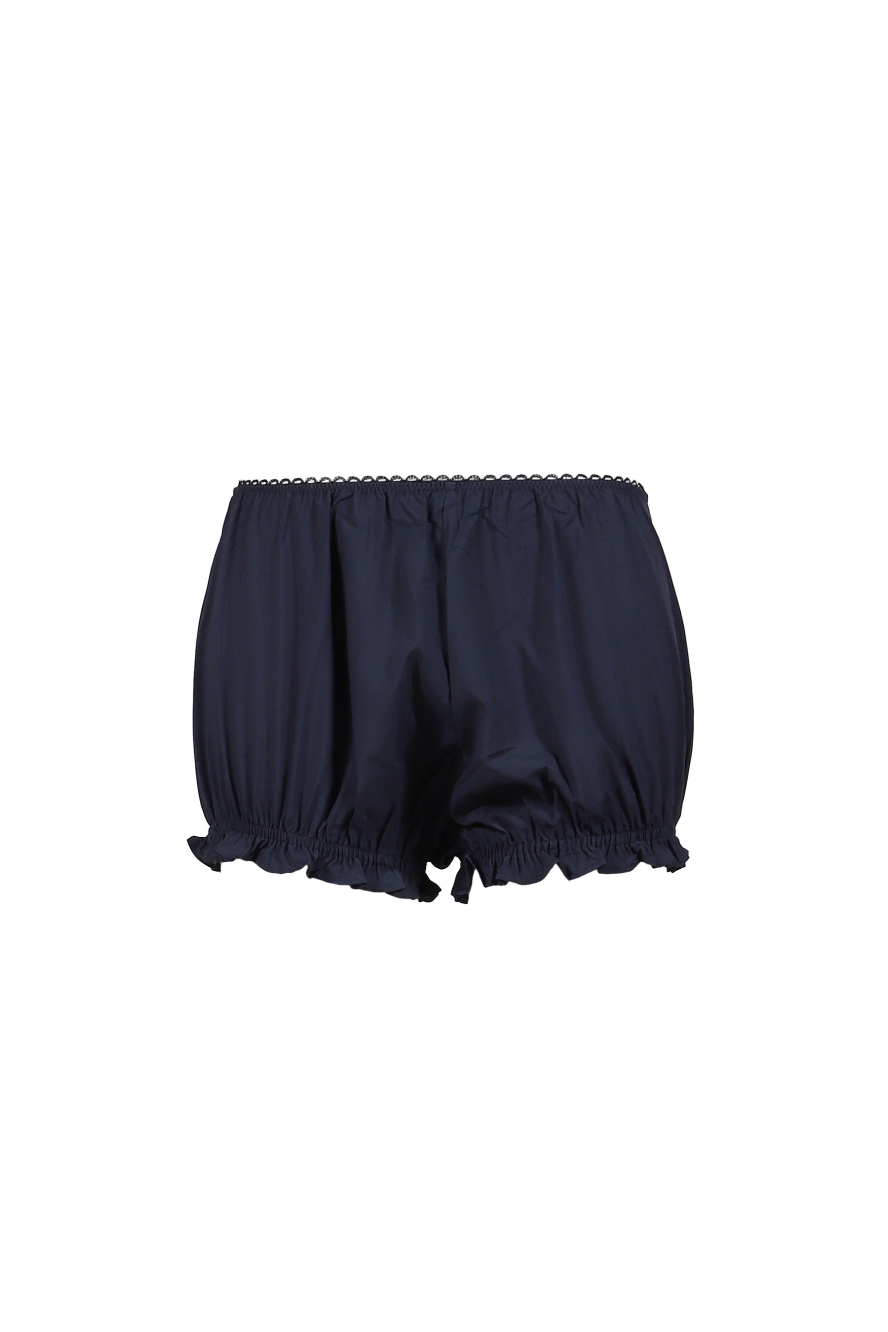 HAND-SEWN FLORAL WAIST SHORT SKIRT / NVY