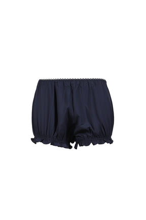 HAND-SEWN FLORAL WAIST SHORT SKIRT / NVY