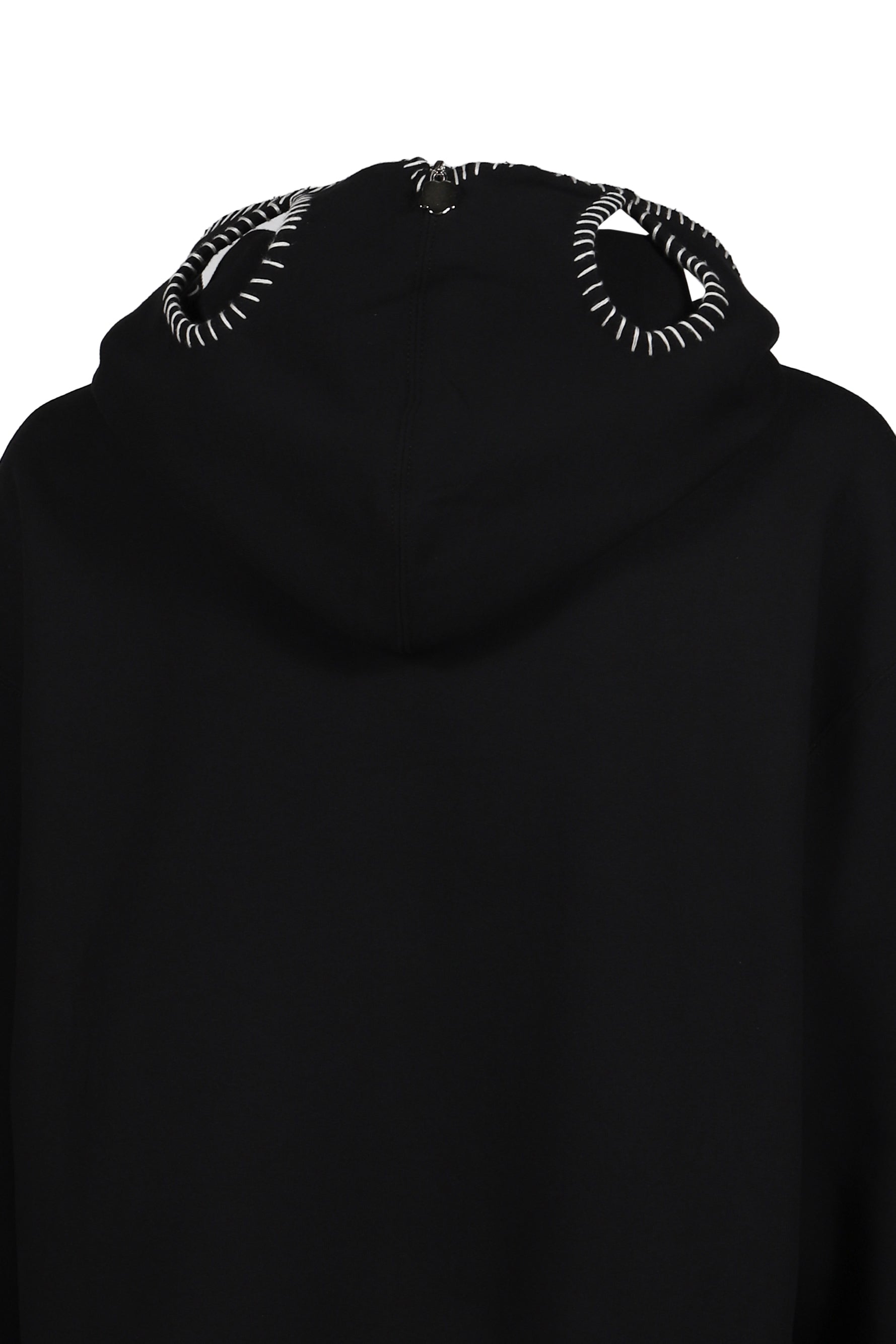 HAND-STITCHED FULL ZIP HOODIE / BLK