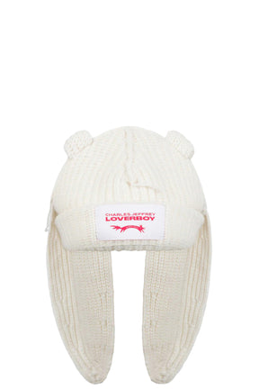 CHUNKY RABBIT BEANIE / ECRU