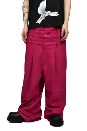 4 WAIST TAILORED TROUSERS / FUCHSIA