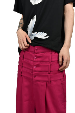 4 WAIST TAILORED TROUSERS / FUCHSIA