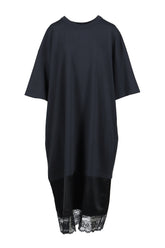 SLIP SKIRT TALL TEE KNIT / BLK