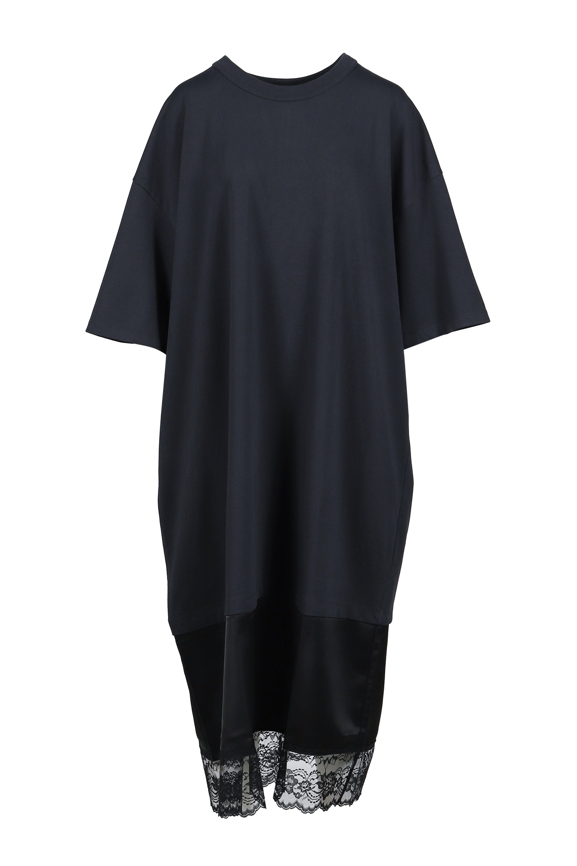 SLIP SKIRT TALL TEE KNIT / BLK