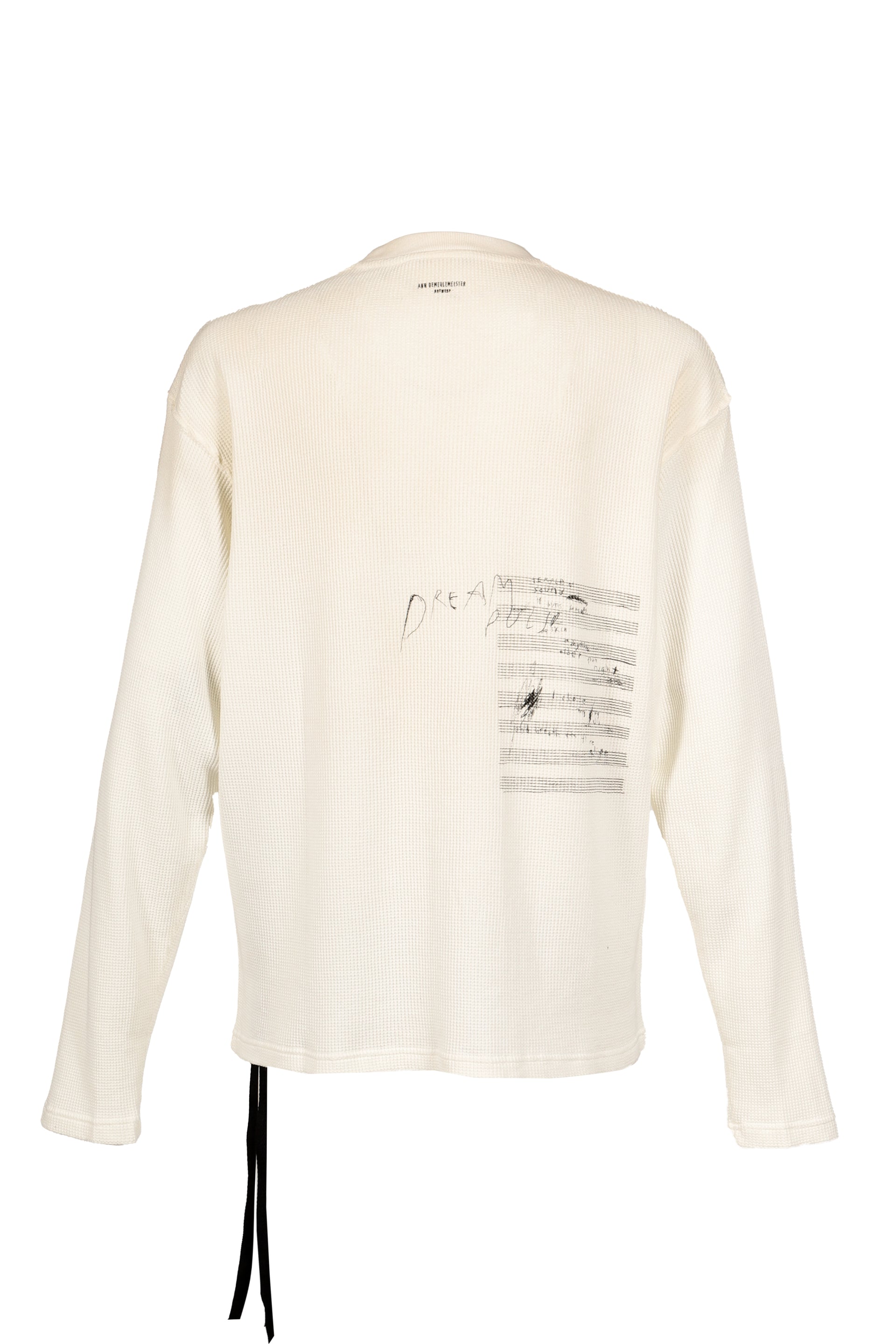 EMIL RELAX FIT BOXY T-SHIRT WITH "THE NIGHT WHISPERS" PRINT / WHT