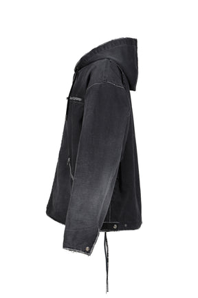 HOODED WORK JACKET / BLK