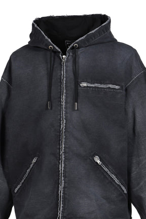 HOODED WORK JACKET / BLK