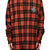LEATHER CROSS FLANNEL SHIRT / BLK RED CHECK