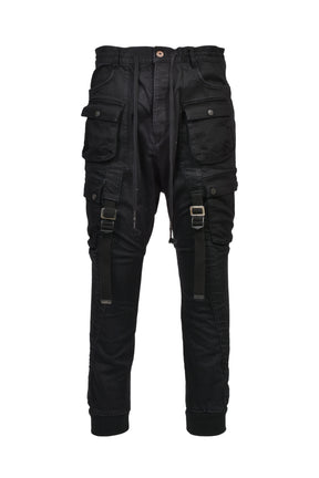 ADJUST CARGO JOG DENIM / BLK