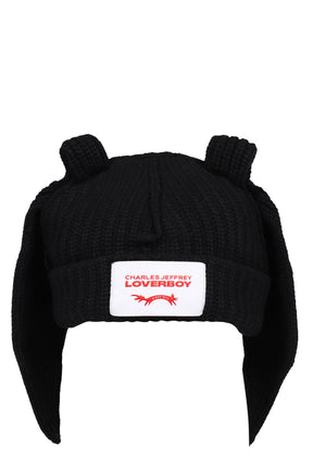 CHUNKY RABBIT BEANIE / BLK