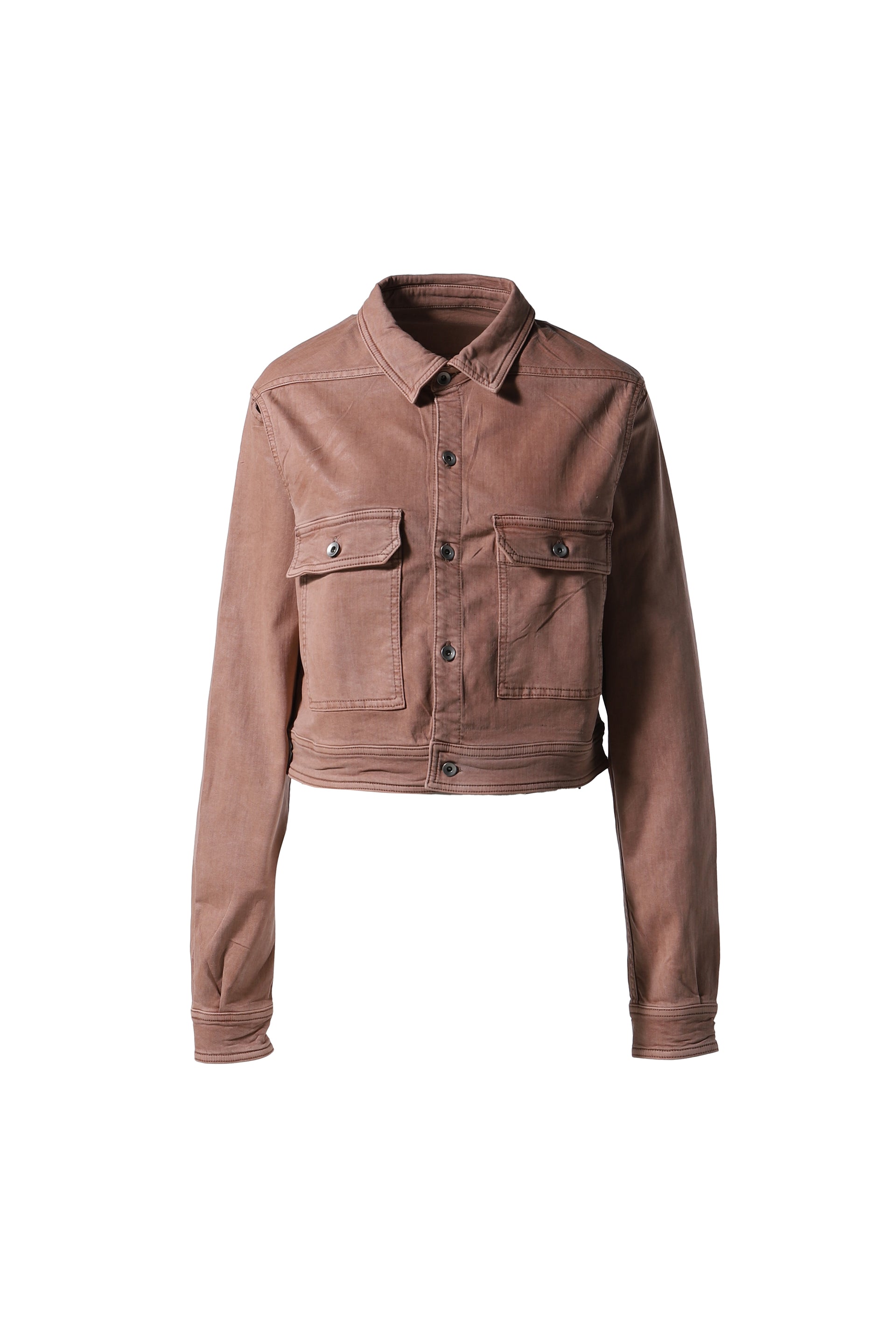 Rick Owens DRKSHDW CAPE SLEEVE CROPPED OUTERSHIRT / DARK PINK