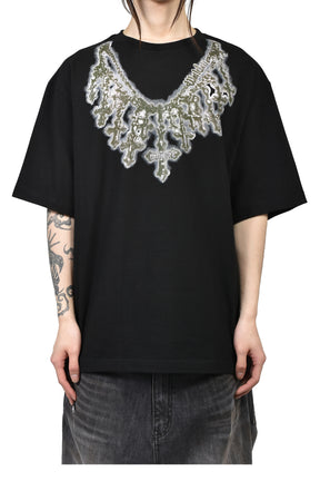 CROSS NECKLACE T-SHIRT / BLK