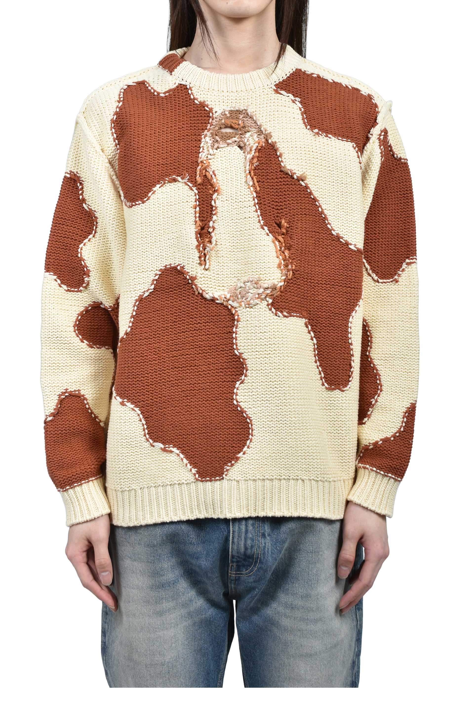 ACTING COW KNIT PULLOVER / WHT