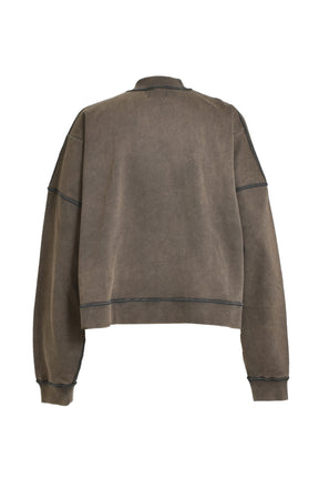 CREWNECK SWEATER / WASH BLK