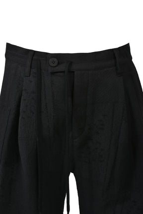D.HYGEN PATCHWORK JACQUARD WIDE CROPPED PANTS / BLK