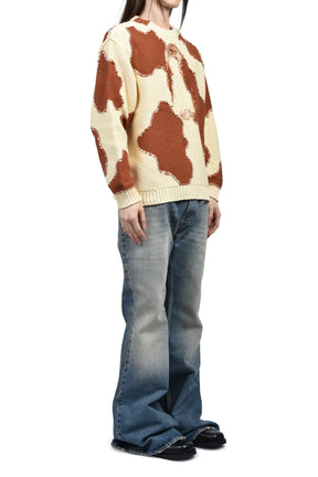 doublet ACTING COW KNIT PULLOVER / WHT