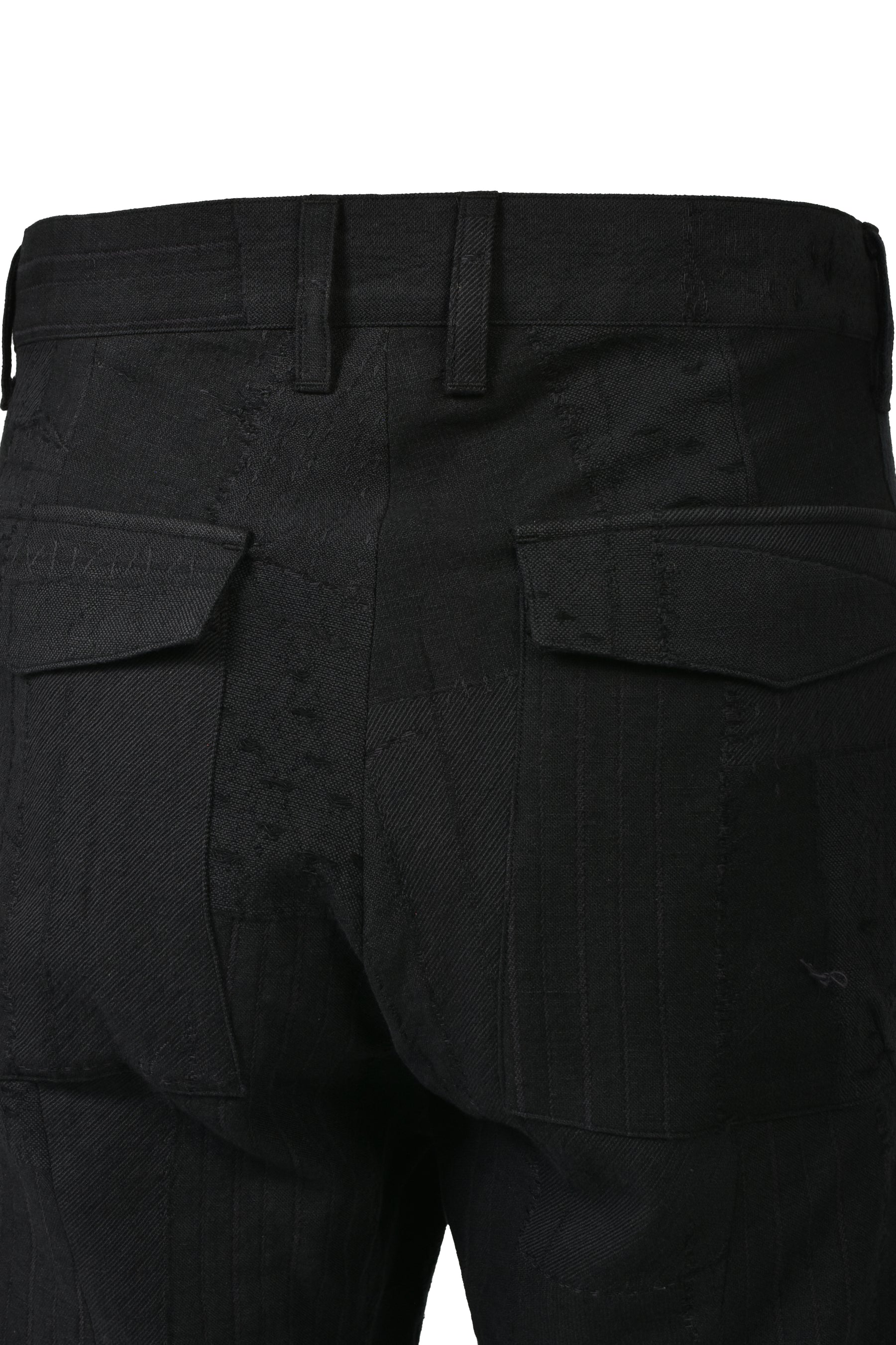 D.HYGEN PATCHWORK JACQUARD WIDE CROPPED PANTS / BLK