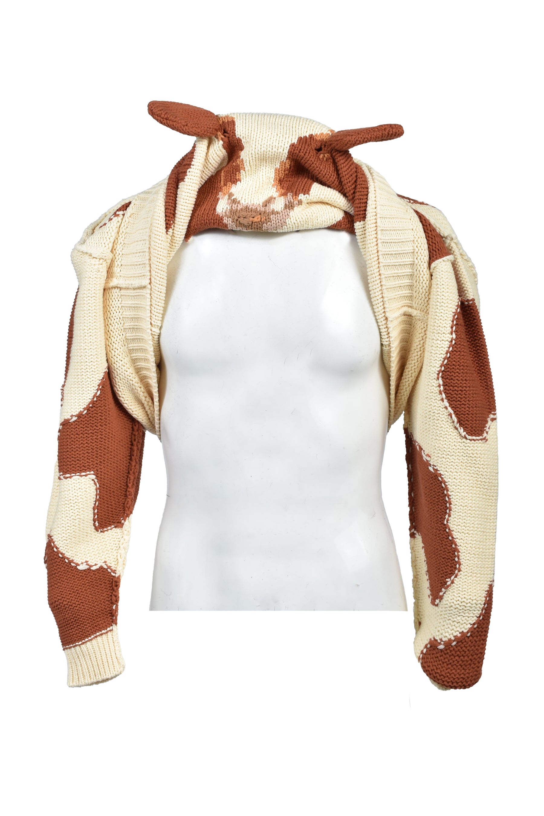 doublet ACTING COW KNIT PULLOVER / WHT
