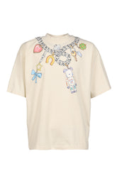 BEABRICK PRINT COTTON TEE SHIRT / NATURAL RAW