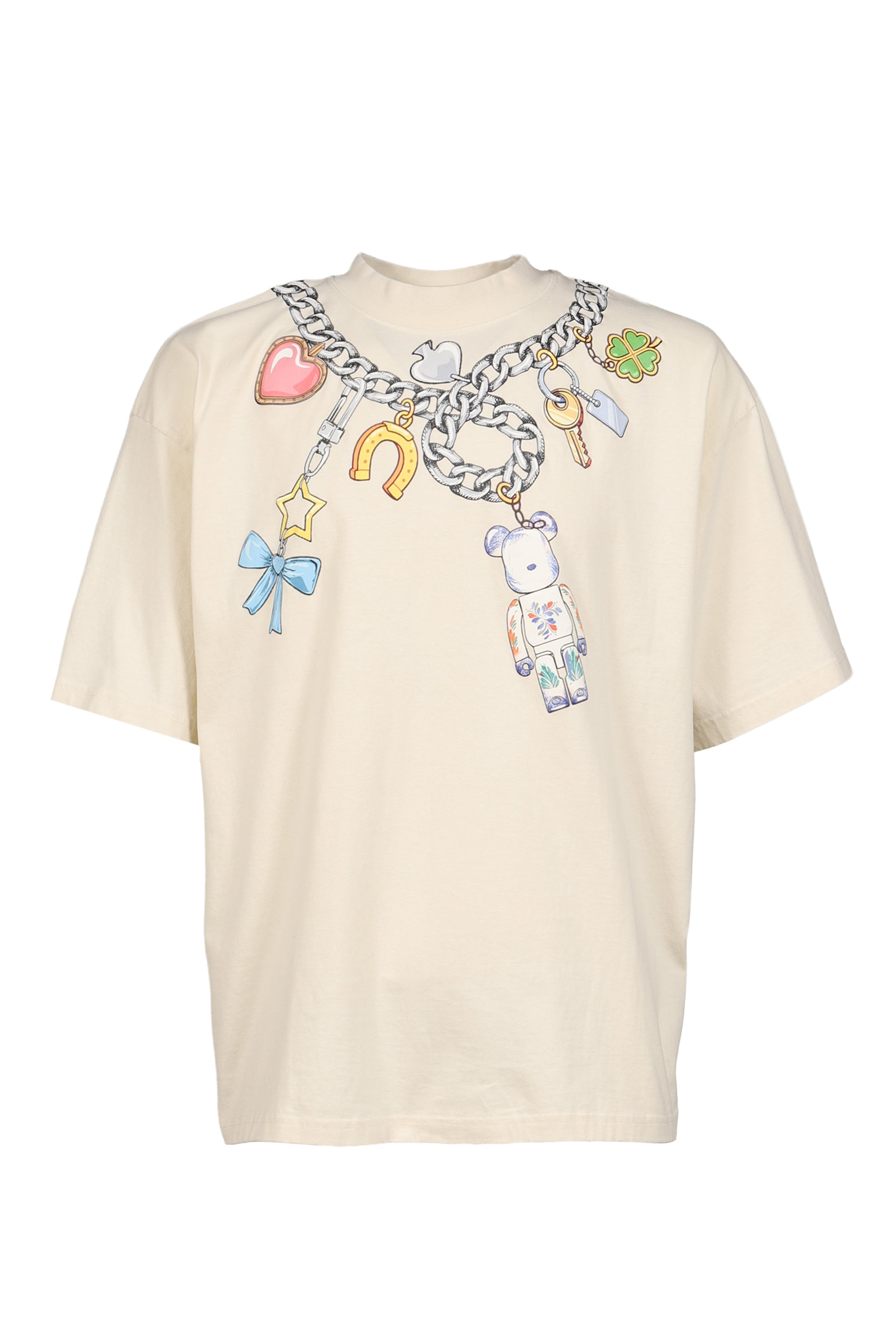 BEABRICK PRINT COTTON TEE SHIRT / NATURAL RAW