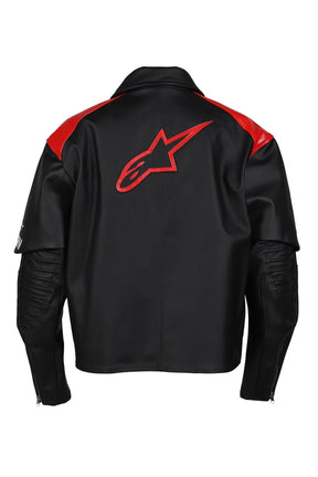 HAGAZE LEATHER JACKET / BLK RED