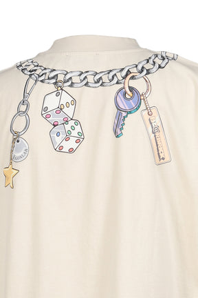 BEABRICK PRINT COTTON TEE SHIRT / NATURAL RAW