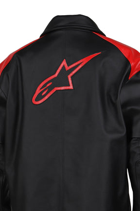 HAGAZE LEATHER JACKET / BLK RED