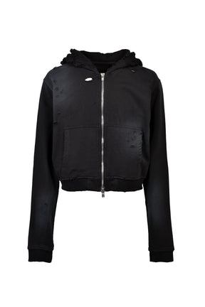 HEAD SHOT ZIP UP HOOD / FADED BLK