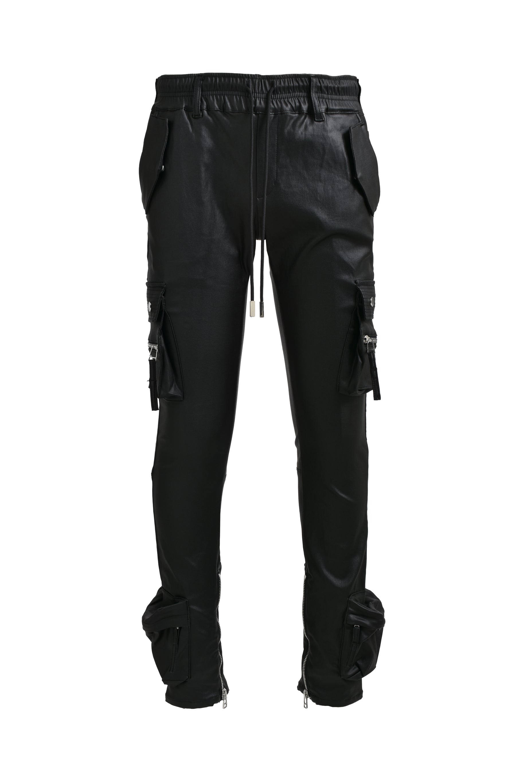 TYPE-4 SLIM STRETCH WAX CARGO PANTS / BLK