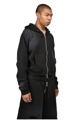 HEAD SHOT ZIP UP HOOD / FADED BLK