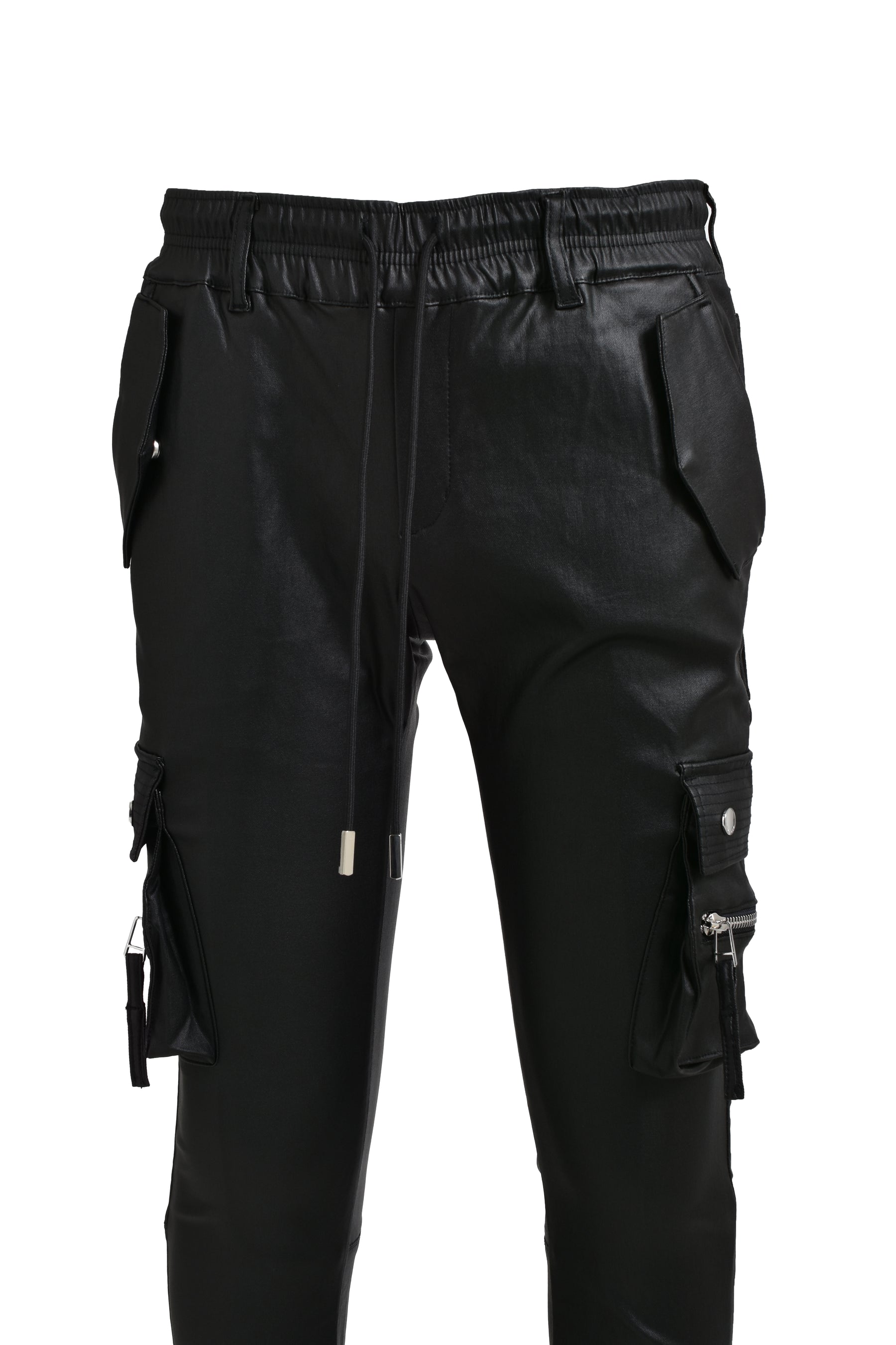 TYPE-4 SLIM STRETCH WAX CARGO PANTS / BLK