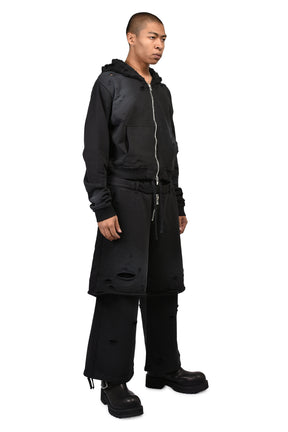 LAYERED SWEAT TROUSER / FADED BLK