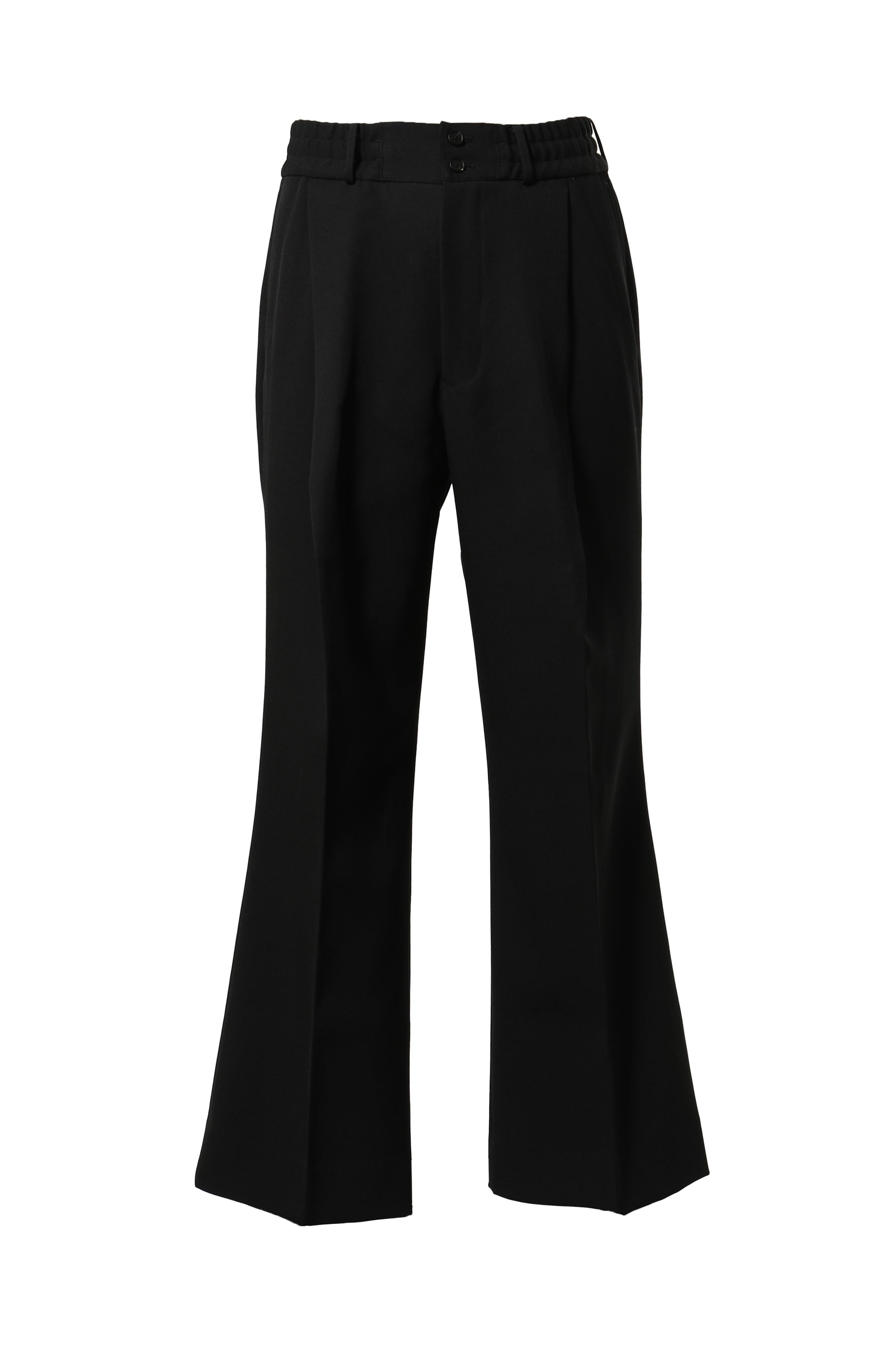 SUBLATIONS FW23 HEAVY WOOL GABARDINE FLARE EASY TROUSERS .10 / BLK