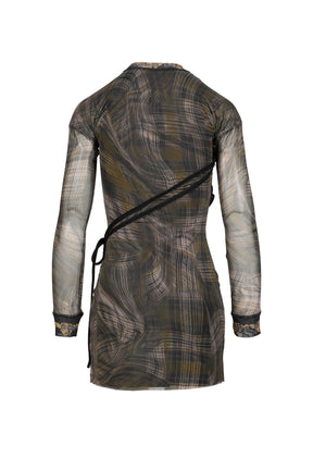 EXCLUSIVE SHIBARI MESH MINI DRESS / PRIBLK
