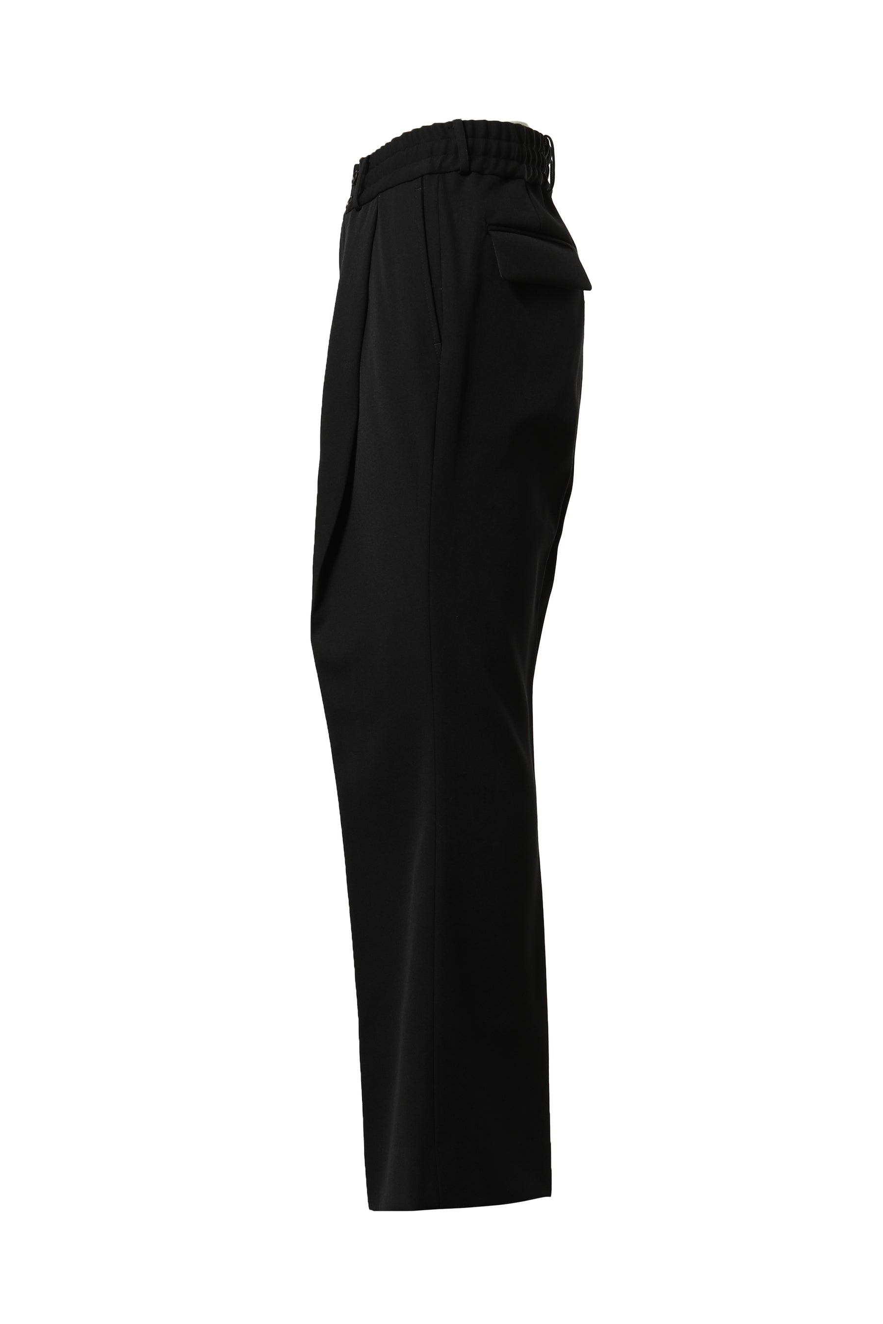 HEAVY WOOL GABARDINE FLARE EASY TROUSERS .10 / BLK