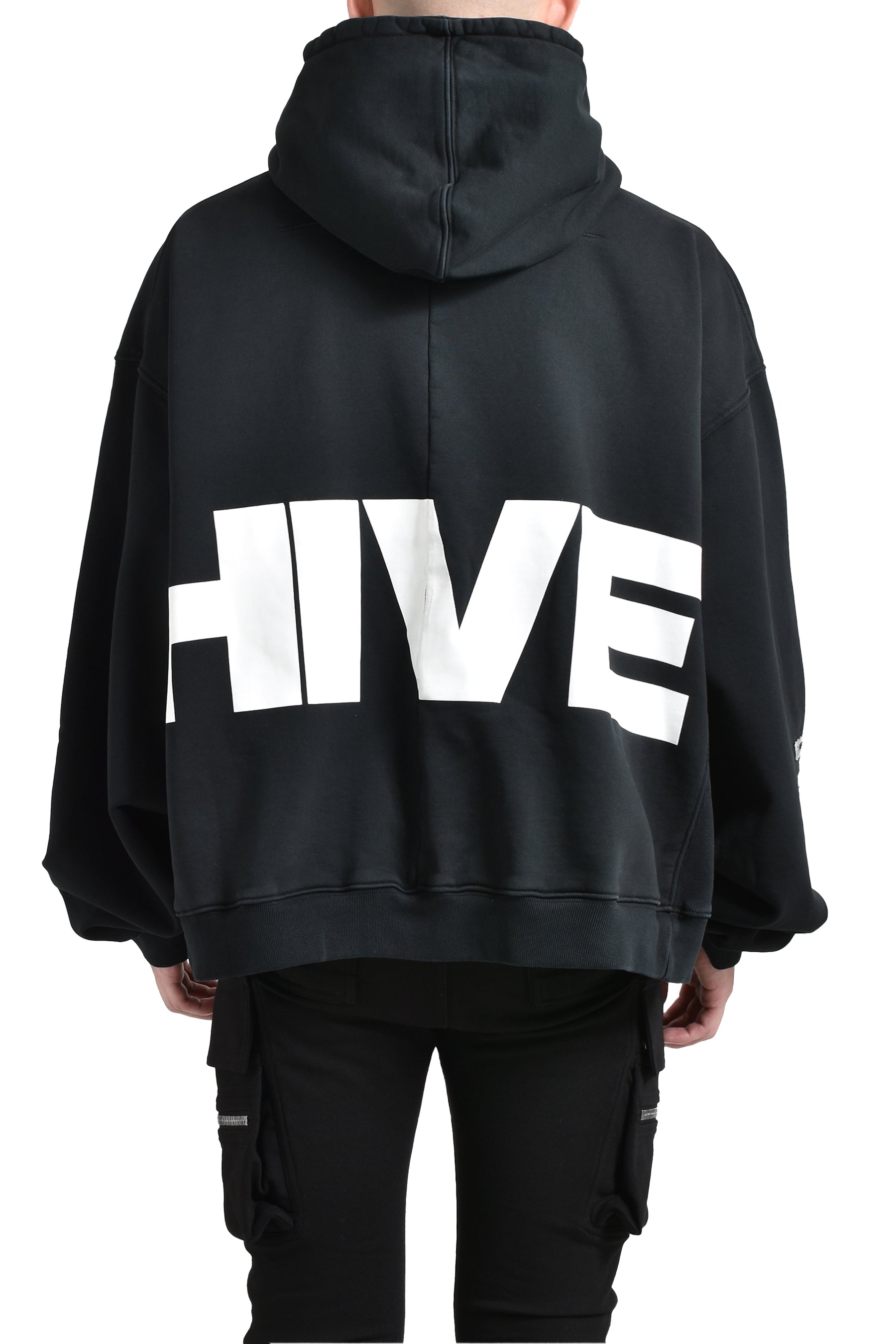 OVERSIZED HOODIE SIDE PANEL / BLK