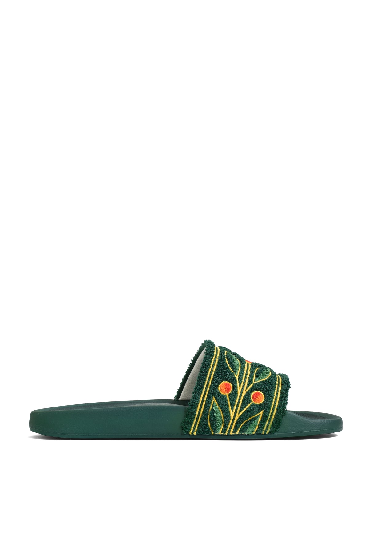 MENS EMBROIDERED TERRY SLIDER / GRN