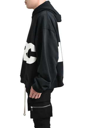 OVERSIZED HOODIE SIDE PANEL / BLK