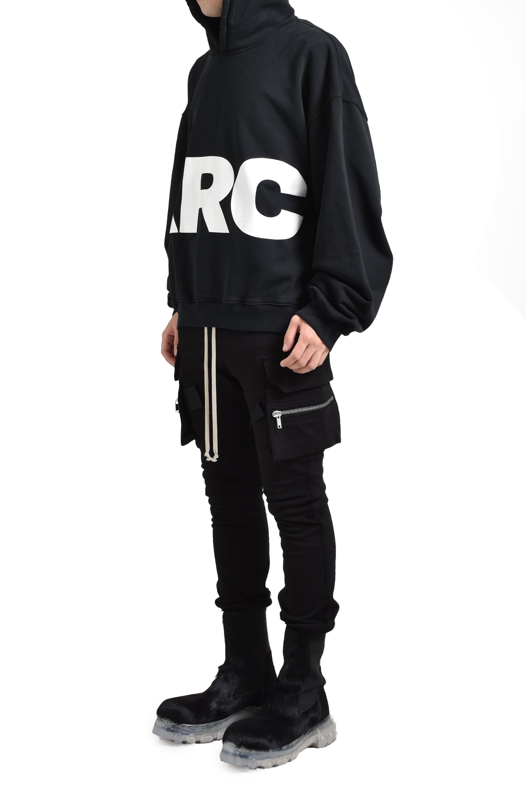 OVERSIZED HOODIE SIDE PANEL / BLK