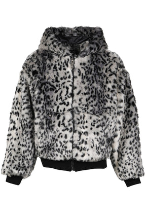 LEOPARD FUR JACKET / WHT/BLK