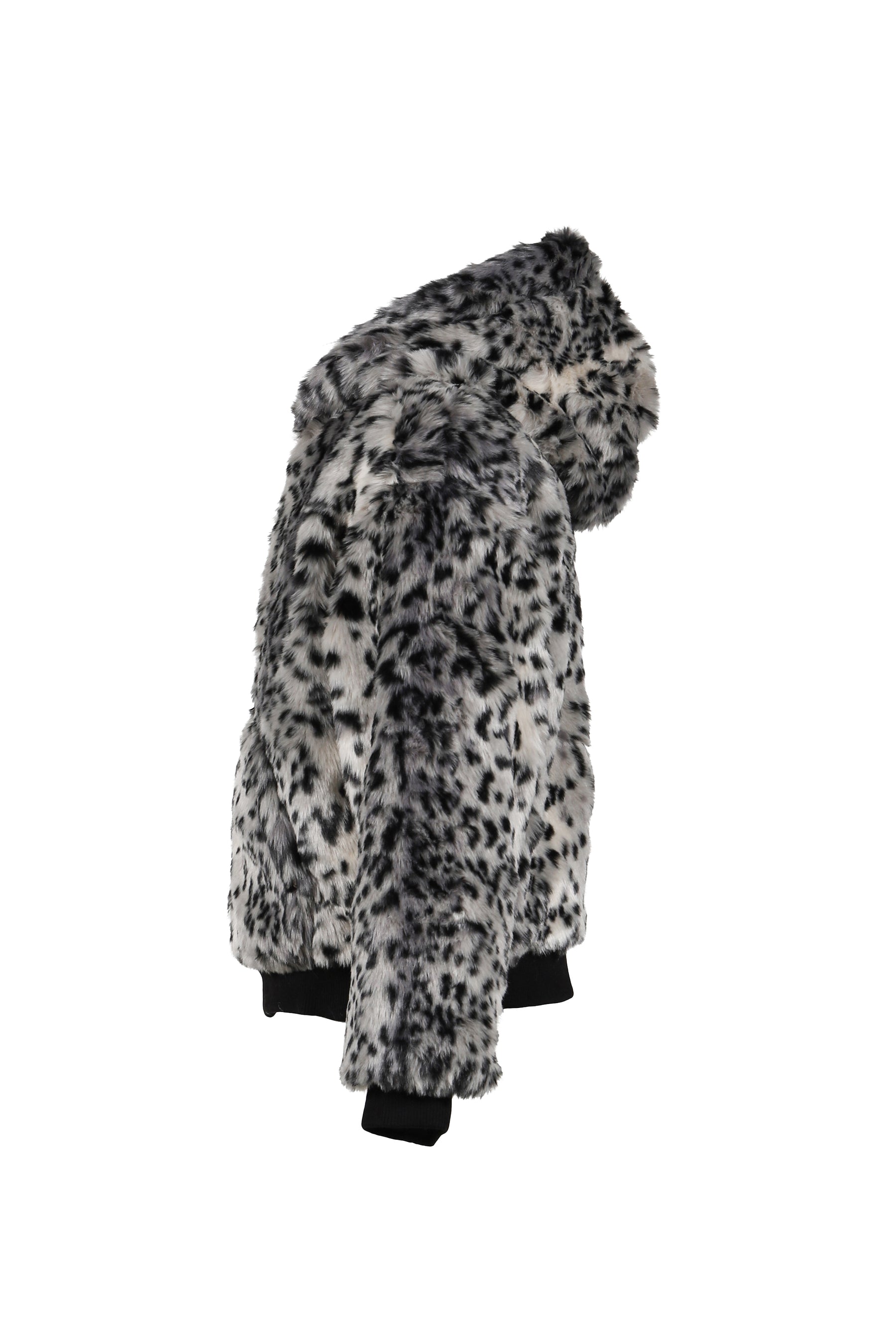 LEOPARD FUR JACKET / WHT/BLK
