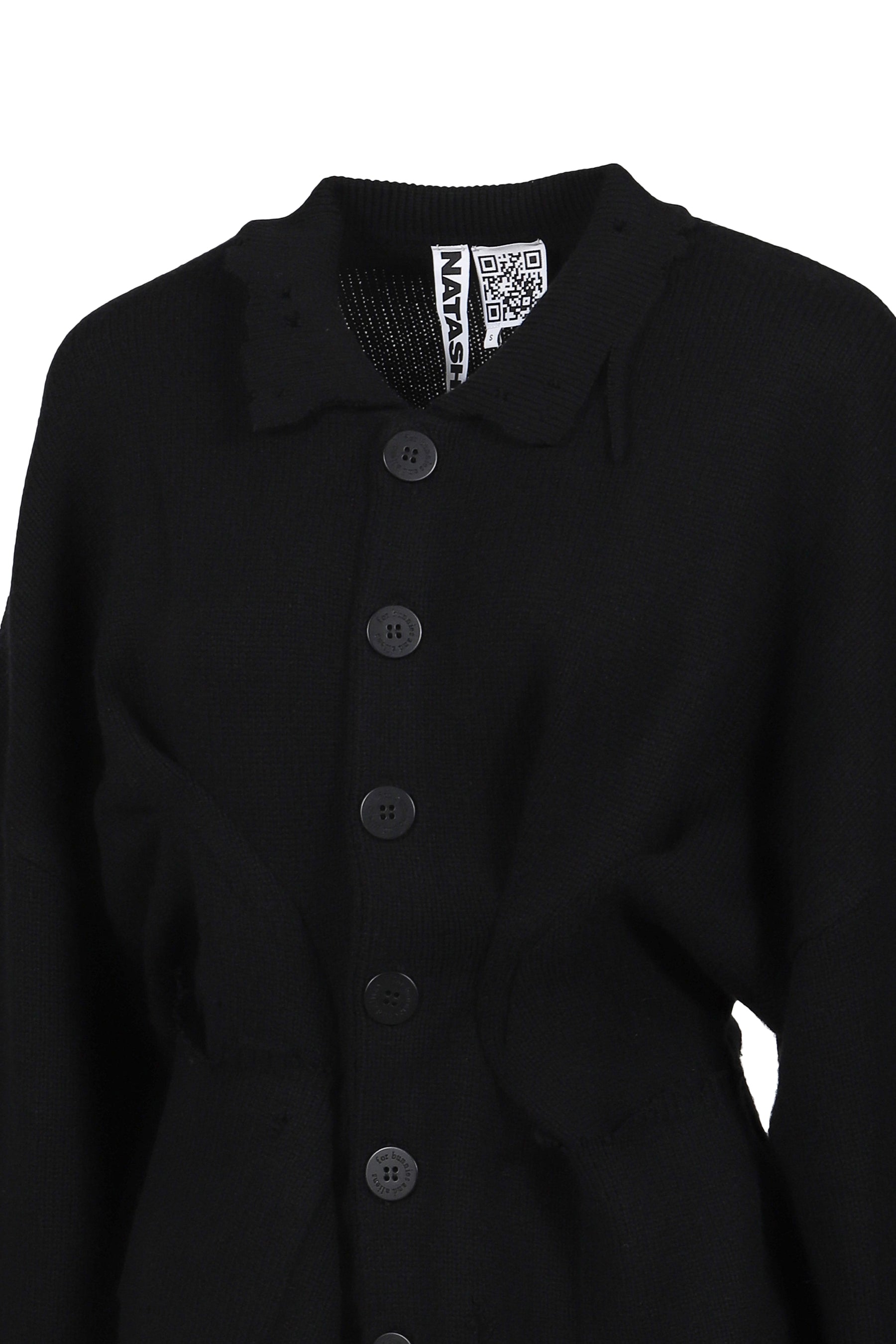 DISTRESSED CARDIGAN / BLK