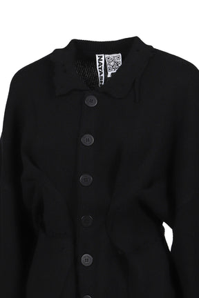 DISTRESSED CARDIGAN / BLK